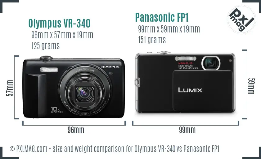Olympus VR-340 vs Panasonic FP1 size comparison