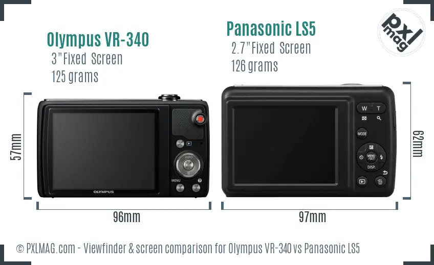 Olympus VR-340 vs Panasonic LS5 Screen and Viewfinder comparison Olympus VR-340 vs Panasonic LS5 Screen and Viewfinder comparison