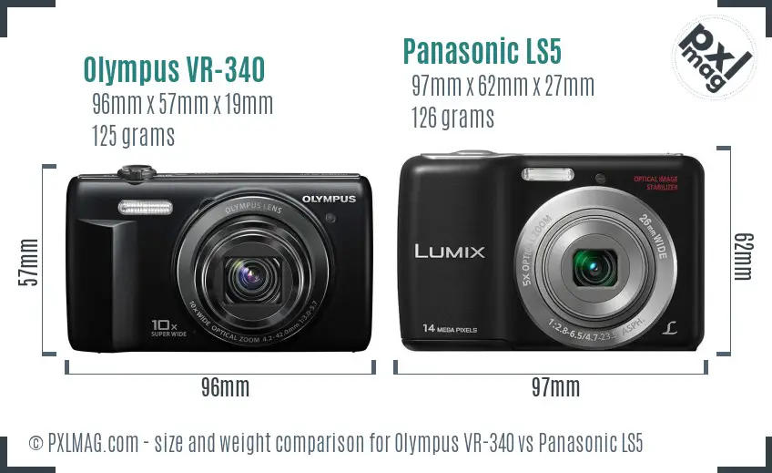 Olympus VR-340 vs Panasonic LS5 size comparison Olympus VR-340 vs Panasonic LS5 size comparison