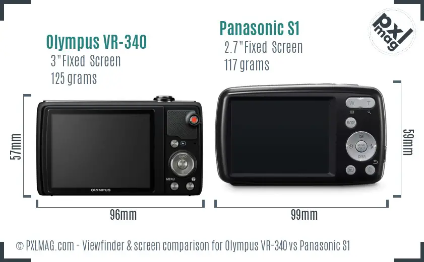 Olympus VR-340 vs Panasonic S1 Screen and Viewfinder comparison