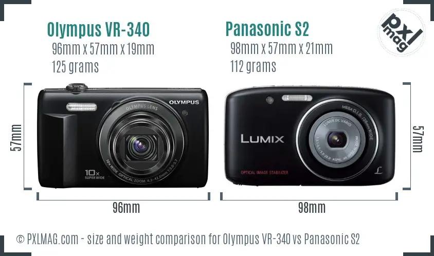 Olympus VR-340 vs Panasonic S2 size comparison