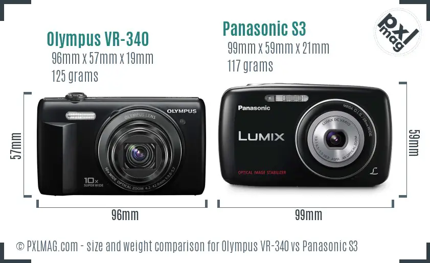 Olympus VR-340 vs Panasonic S3 size comparison