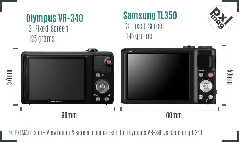 Olympus VR-340 vs Samsung TL350 Screen and Viewfinder comparison Olympus VR-340 vs Samsung TL350 Screen and Viewfinder comparison