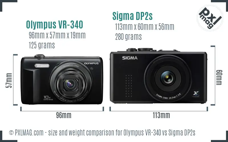 Olympus VR-340 vs Sigma DP2s size comparison Olympus VR-340 vs Sigma DP2s size comparison