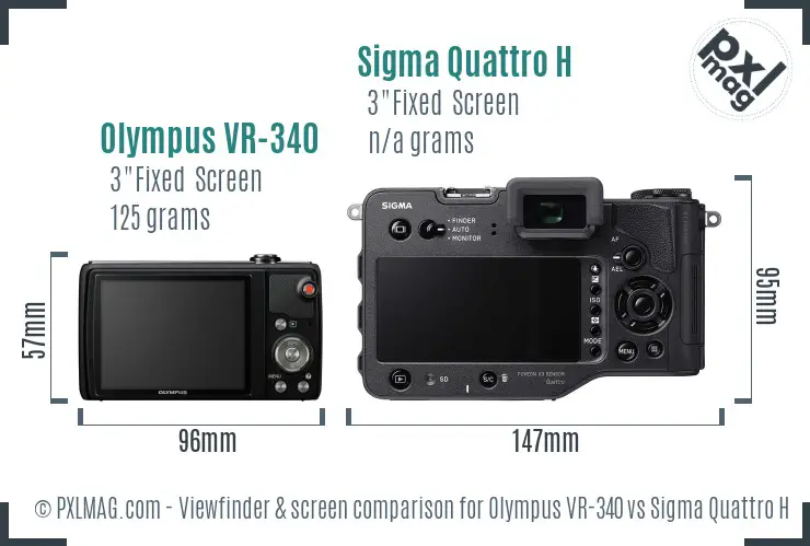 Olympus VR-340 vs Sigma Quattro H Screen and Viewfinder comparison
