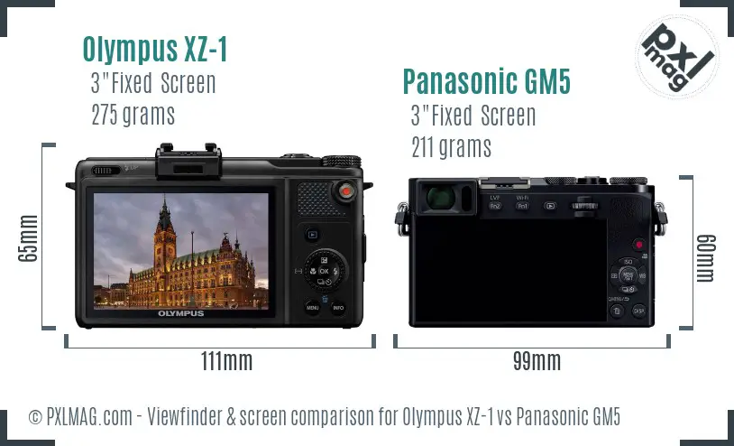 Olympus XZ-1 vs Panasonic GM5 Screen and Viewfinder comparison Olympus XZ-1 vs Panasonic GM5 Screen and Viewfinder comparison