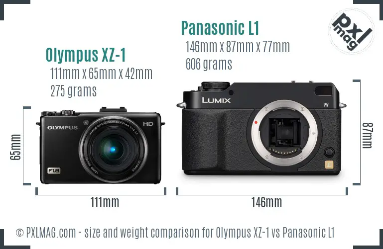 Olympus XZ-1 vs Panasonic L1 size comparison