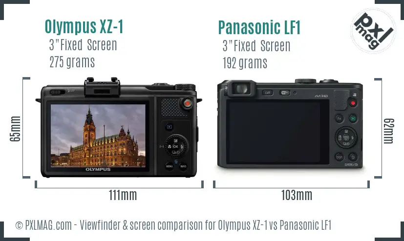 Olympus XZ-1 vs Panasonic LF1 Screen and Viewfinder comparison