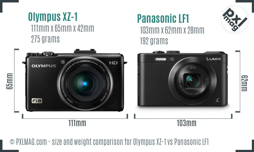 Olympus XZ-1 vs Panasonic LF1 size comparison