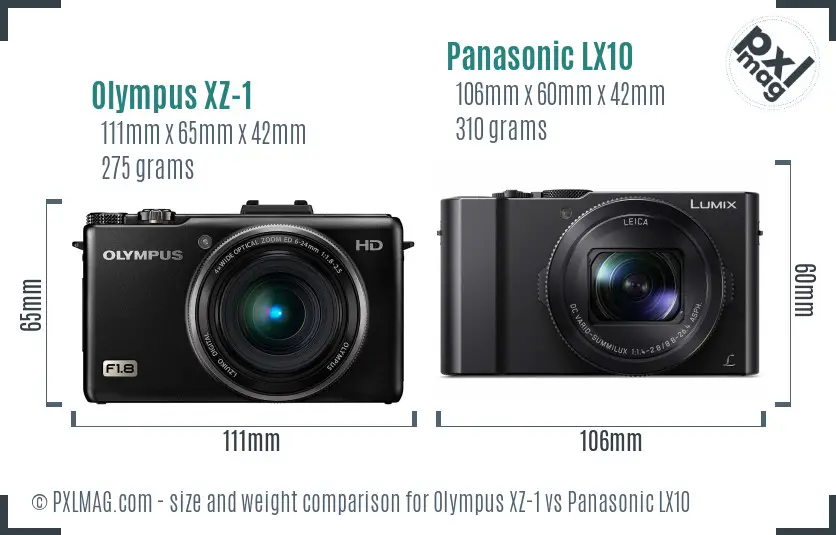 Olympus XZ-1 vs Panasonic LX10 size comparison