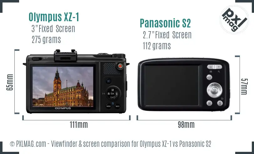 Olympus XZ-1 vs Panasonic S2 Screen and Viewfinder comparison Olympus XZ-1 vs Panasonic S2 Screen and Viewfinder comparison