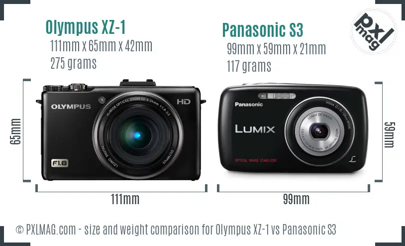 Olympus XZ-1 vs Panasonic S3 size comparison Olympus XZ-1 vs Panasonic S3 size comparison