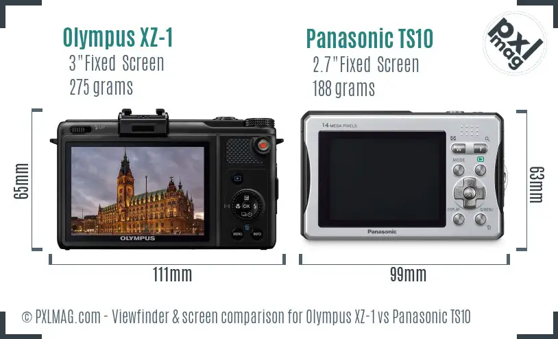 Olympus XZ-1 vs Panasonic TS10 Screen and Viewfinder comparison