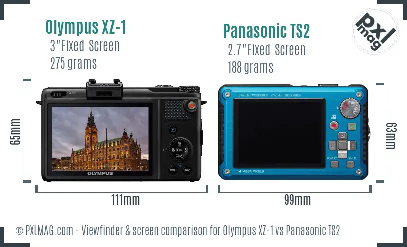 Olympus XZ-1 vs Panasonic TS2 Screen and Viewfinder comparison