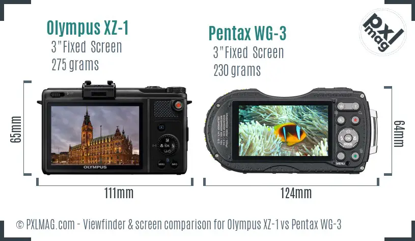 Olympus XZ-1 vs Pentax WG-3 Screen and Viewfinder comparison Olympus XZ-1 vs Pentax WG-3 Screen and Viewfinder comparison