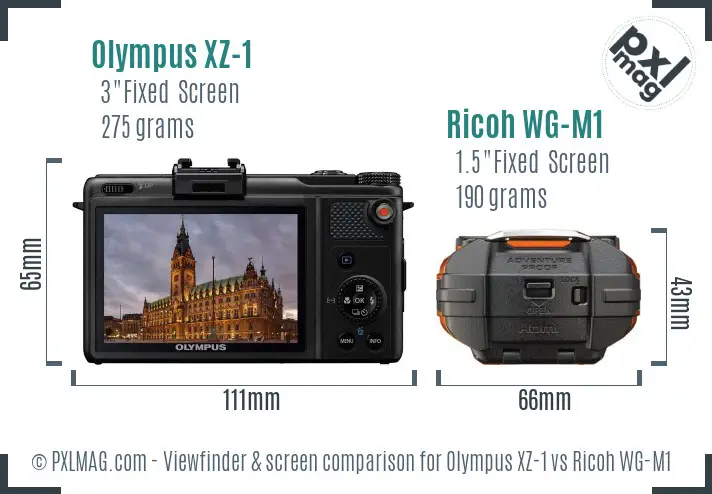 Olympus XZ-1 vs Ricoh WG-M1 Screen and Viewfinder comparison Olympus XZ-1 vs Ricoh WG-M1 Screen and Viewfinder comparison