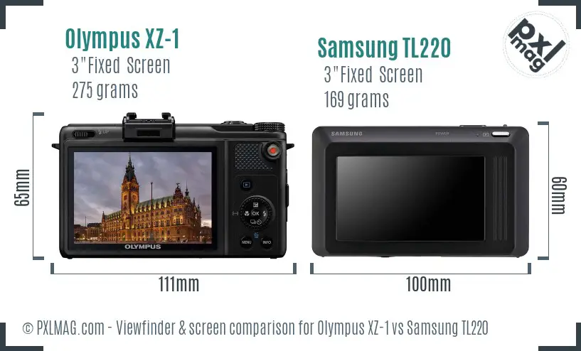Olympus XZ-1 vs Samsung TL220 Screen and Viewfinder comparison Olympus XZ-1 vs Samsung TL220 Screen and Viewfinder comparison