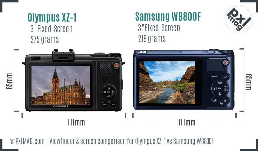 Olympus XZ-1 vs Samsung WB800F Screen and Viewfinder comparison Olympus XZ-1 vs Samsung WB800F Screen and Viewfinder comparison