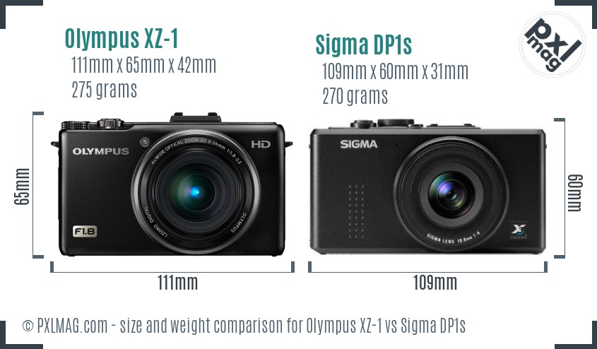 Olympus XZ-1 vs Sigma DP1s size comparison Olympus XZ-1 vs Sigma DP1s size comparison