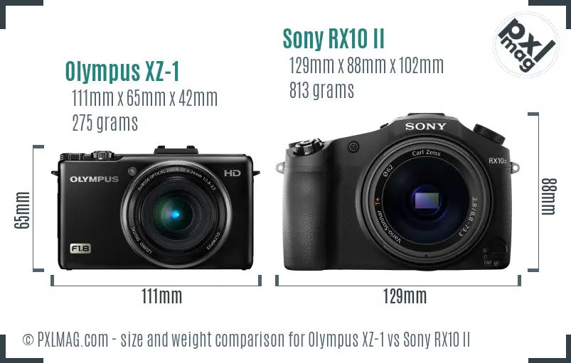 Olympus XZ-1 vs Sony RX10 II size comparison