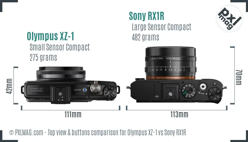 Olympus XZ-1 vs Sony RX1R top view buttons comparison