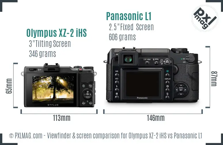 Olympus XZ-2 iHS vs Panasonic L1 Screen and Viewfinder comparison