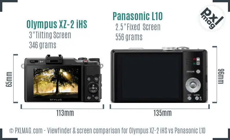 Olympus XZ-2 iHS vs Panasonic L10 Screen and Viewfinder comparison Olympus XZ-2 iHS vs Panasonic L10 Screen and Viewfinder comparison