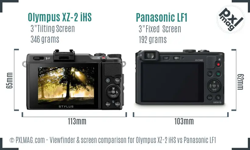 Olympus XZ-2 iHS vs Panasonic LF1 Screen and Viewfinder comparison