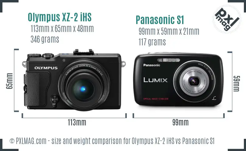 Olympus XZ-2 iHS vs Panasonic S1 size comparison