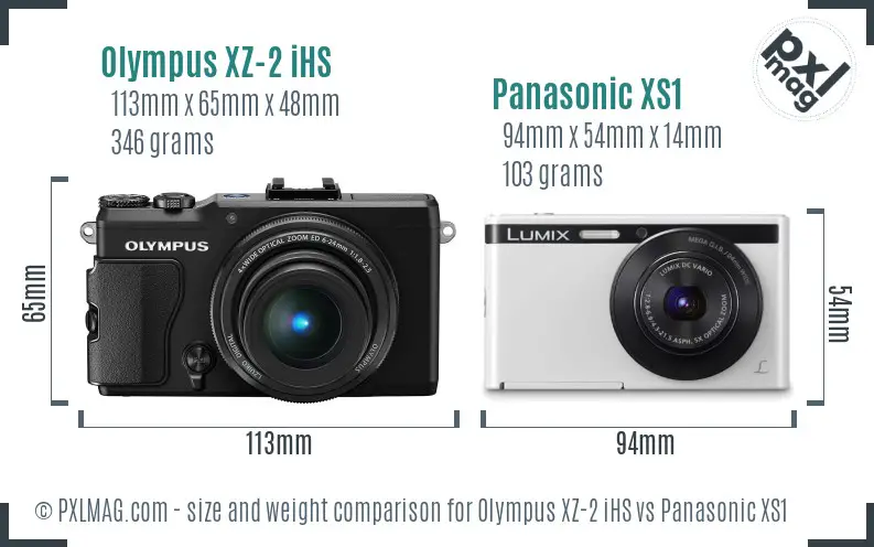Olympus XZ-2 iHS vs Panasonic XS1 size comparison