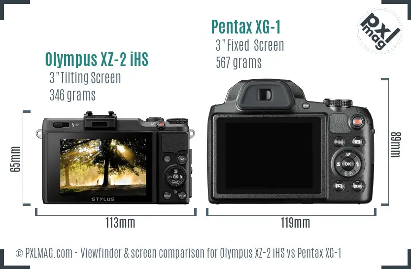 Olympus XZ-2 iHS vs Pentax XG-1 Screen and Viewfinder comparison Olympus XZ-2 iHS vs Pentax XG-1 Screen and Viewfinder comparison