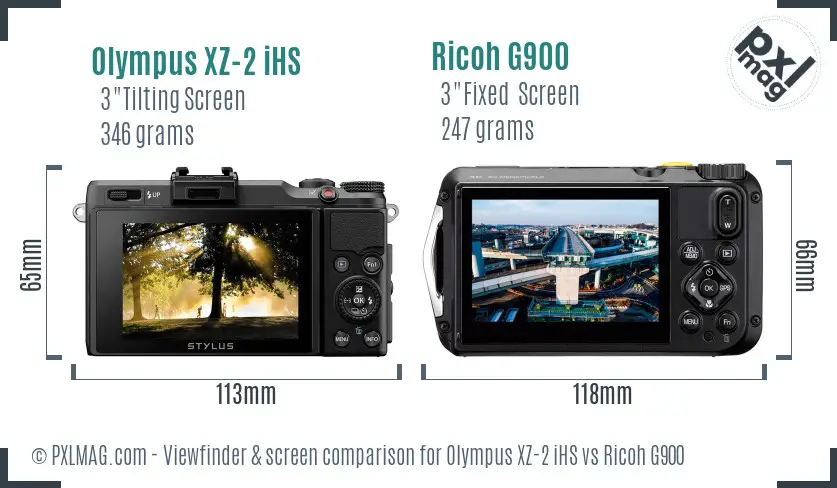 Olympus XZ-2 iHS vs Ricoh G900 Screen and Viewfinder comparison Olympus XZ-2 iHS vs Ricoh G900 Screen and Viewfinder comparison