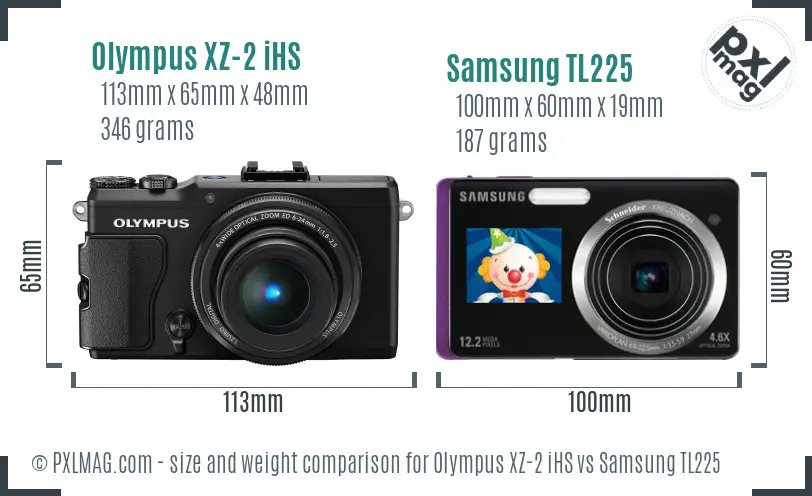 Olympus XZ-2 iHS vs Samsung TL225 size comparison Olympus XZ-2 iHS vs Samsung TL225 size comparison