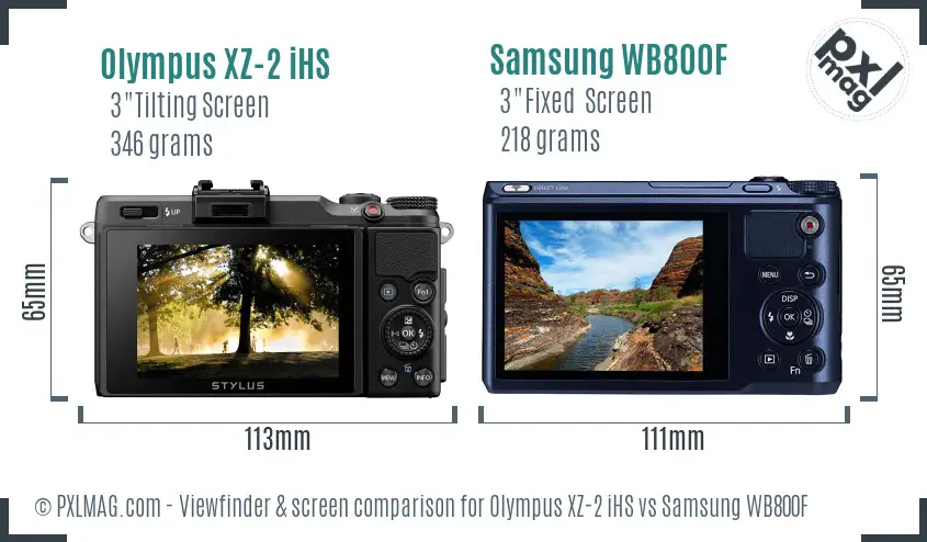 Olympus XZ-2 iHS vs Samsung WB800F Screen and Viewfinder comparison Olympus XZ-2 iHS vs Samsung WB800F Screen and Viewfinder comparison