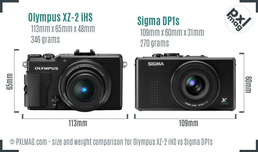 Olympus XZ-2 iHS vs Sigma DP1s size comparison Olympus XZ-2 iHS vs Sigma DP1s size comparison