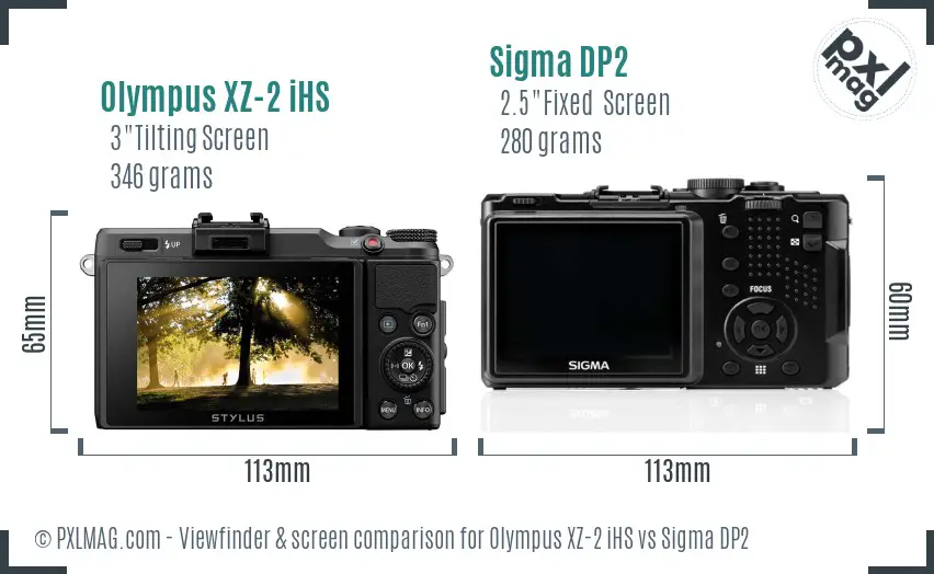 Olympus XZ-2 iHS vs Sigma DP2 Screen and Viewfinder comparison Olympus XZ-2 iHS vs Sigma DP2 Screen and Viewfinder comparison