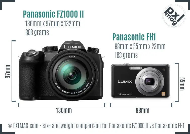 Panasonic FZ1000 II vs Panasonic FH1 size comparison