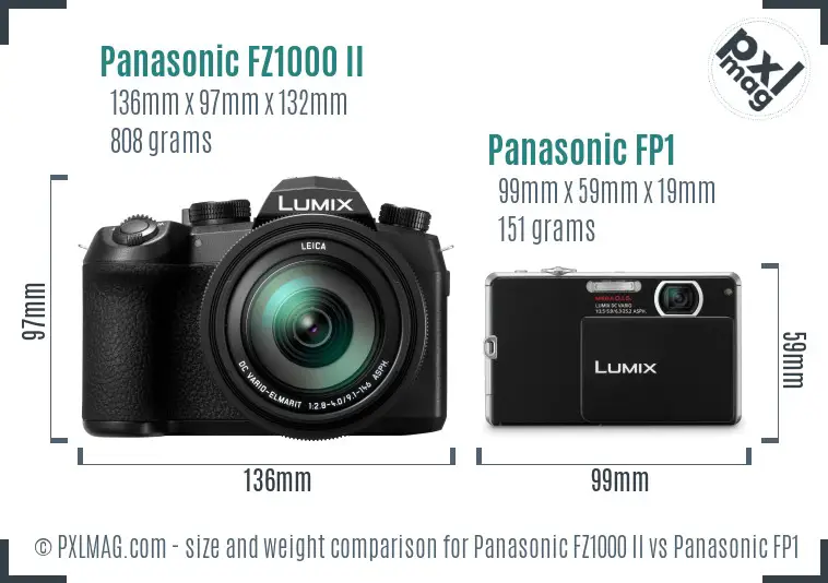 Panasonic FZ1000 II vs Panasonic FP1 size comparison