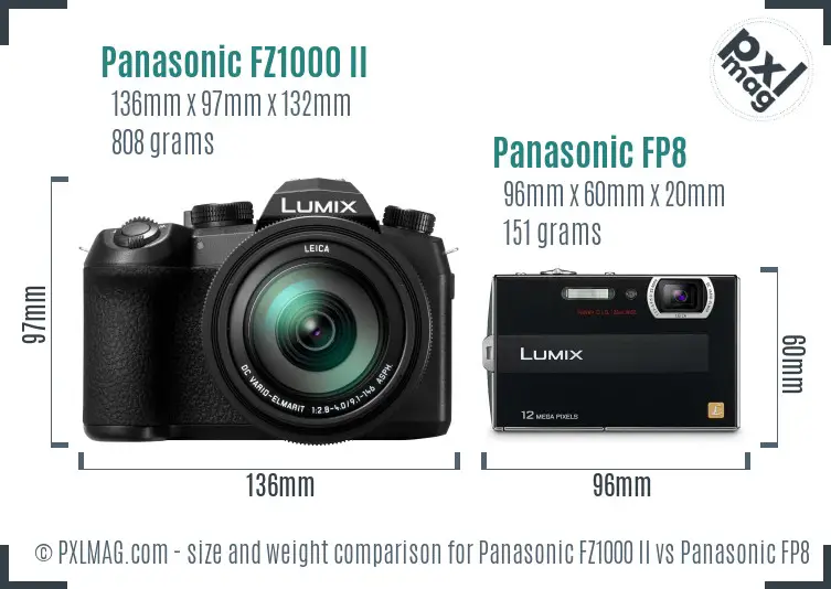 Panasonic FZ1000 II vs Panasonic FP8 size comparison