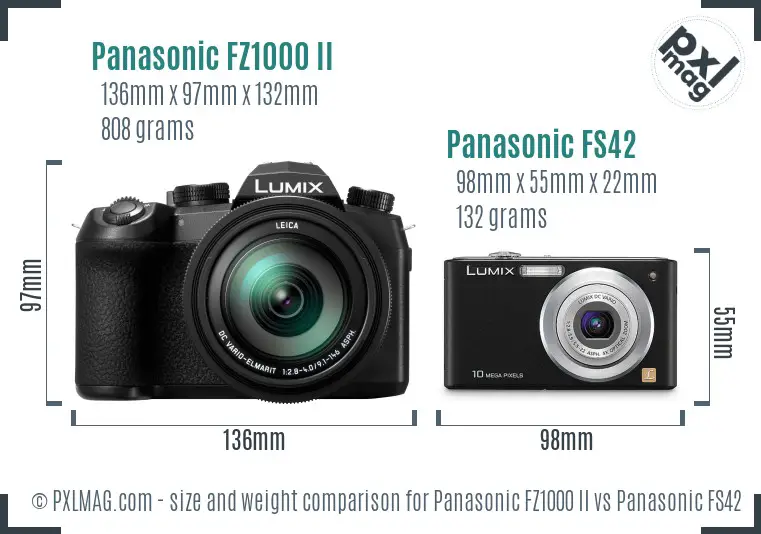 Panasonic FZ1000 II vs Panasonic FS42 size comparison