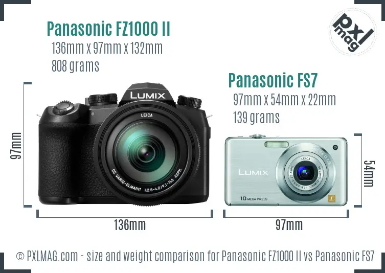Panasonic FZ1000 II vs Panasonic FS7 size comparison Panasonic FZ1000 II vs Panasonic FS7 size comparison