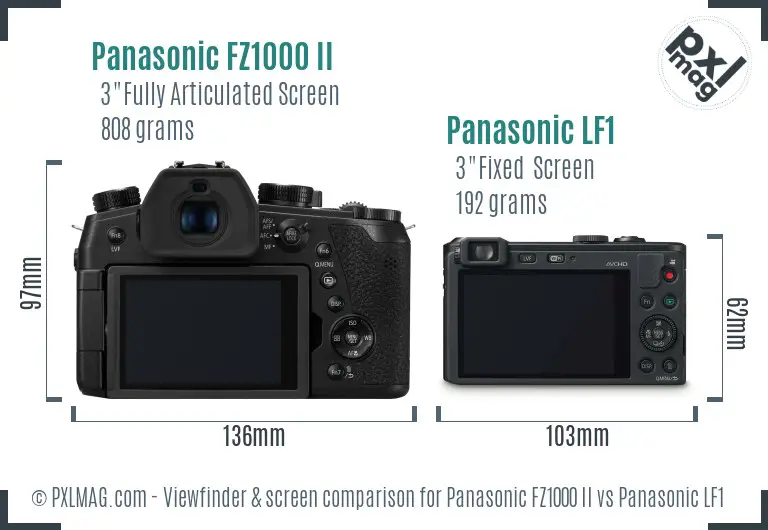 Panasonic FZ1000 II vs Panasonic LF1 Screen and Viewfinder comparison Panasonic FZ1000 II vs Panasonic LF1 Screen and Viewfinder comparison