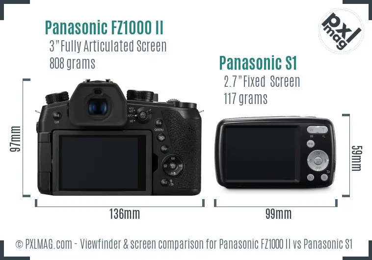 Panasonic FZ1000 II vs Panasonic S1 Screen and Viewfinder comparison