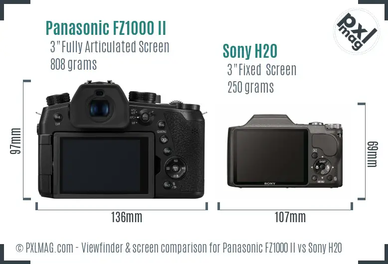 Panasonic FZ1000 II vs Sony H20 Screen and Viewfinder comparison