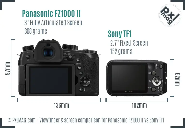 Panasonic FZ1000 II vs Sony TF1 Screen and Viewfinder comparison