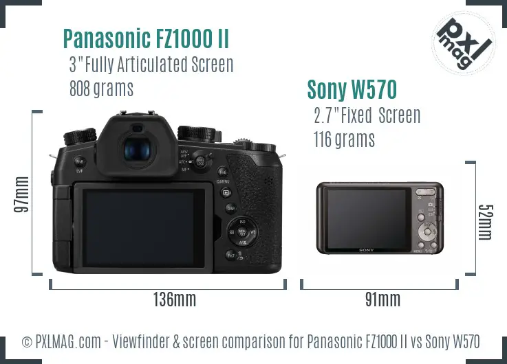 Panasonic FZ1000 II vs Sony W570 Screen and Viewfinder comparison