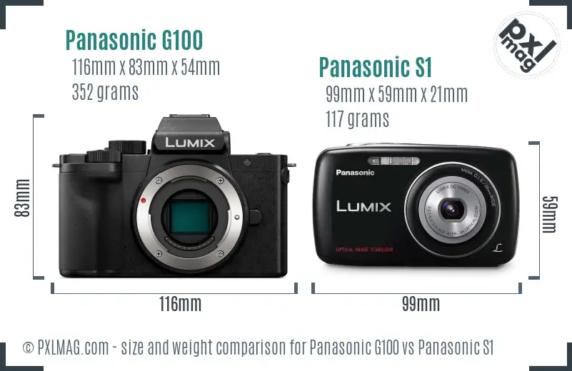 Panasonic G100 vs Panasonic S1 size comparison