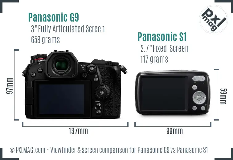 Panasonic G9 vs Panasonic S1 Screen and Viewfinder comparison
