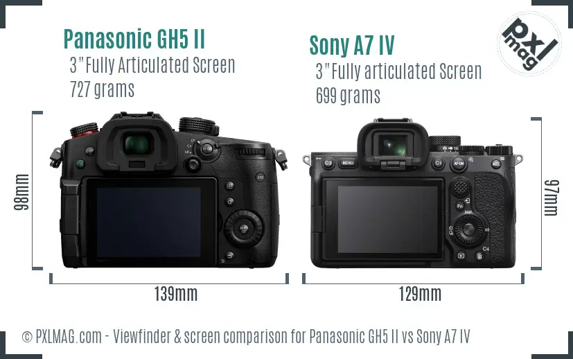 Panasonic GH5 II vs Sony A7 IV Screen and Viewfinder comparison