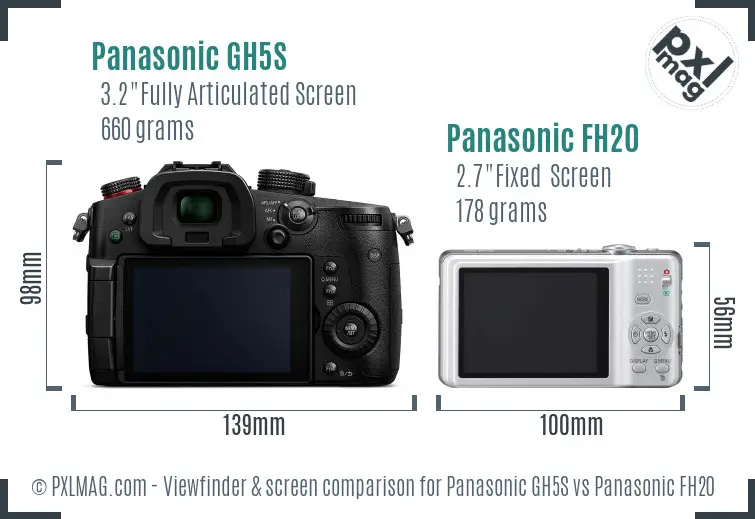 Panasonic GH5S vs Panasonic FH20 Screen and Viewfinder comparison